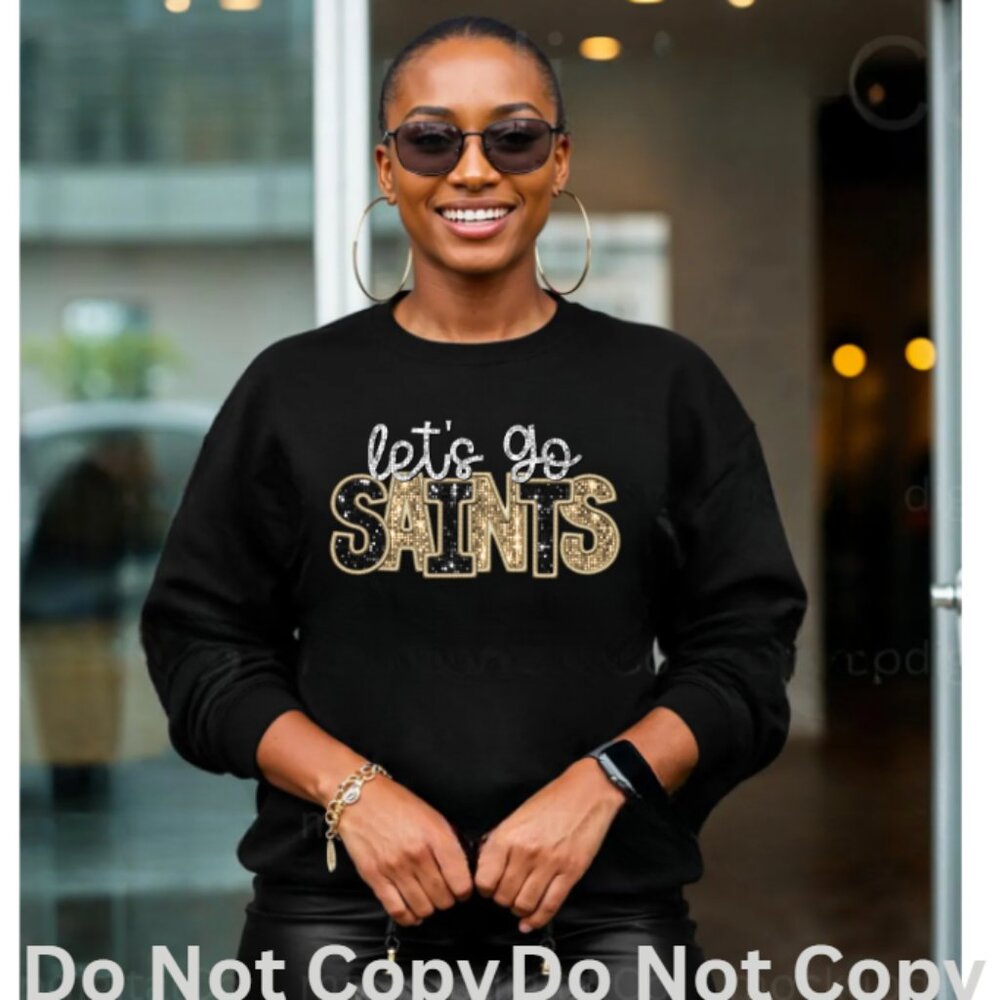 Let's Go Saints Sweatshirt (Black/New)